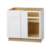 Hampton Bay BBC36 Avondale Shaker Alpine White Quick Assemble Plywood 36 in Blind Corner Base Cabinet (36 in x 24 in D x 34.5 in H)