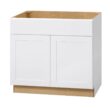 Hampton Bay SB36 Avondale Shaker Alpine White Quick Assemble Plywood 36 in Sink Base Kitchen Cabinet (36 in W x 24 in D x 34.5 in H)