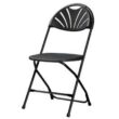 Cosco 60542BLK8E Heavy-Duty Black Fan Back Plastic Outdoor Safe Folding Chair (Set of 8)