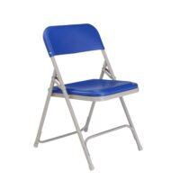 National Public Seating 805 Blue Plastic Seat Stackable Outdoor Safe Folding Chair (Set of 4)