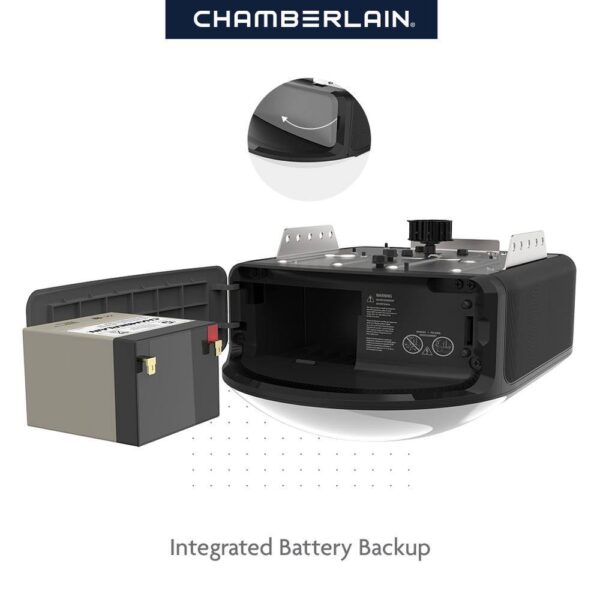 Chamberlain B6713T 1-1/4 HP LED Smart Quiet Belt Drive Garage Door ...