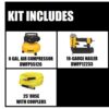 DEWALT DWFP1KIT 6 Gal. 18-Gauge Brad Nailer and Heavy-Duty Pancake Electric Air Compressor Combo Kit DEWALT DWFP1KIT 6 Gal. 18-Gauge Brad Nailer and Heavy-Duty Pancake Electric Air Compressor Combo Kit