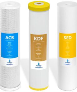 Express Water FLTWH2045CKS1 Whole House Heavy Metal Water Filter Set - Sediment, Carbon Block, KDF - 5 Micron - 4.5" x 20" inch