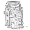 Gardenised QI004210 Wooden Doll House with Toys and Furniture Accessories with LED Light for Ages 3 plus