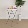 Carnegy Avenue CGA-FLF-17482-GR-HD 31.25 in. Granite White Plastic Tabletop Metal Frame Folding Table