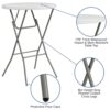 Carnegy Avenue CGA-FLF-17482-GR-HD 31.25 in. Granite White Plastic Tabletop Metal Frame Folding Table