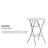 Carnegy Avenue CGA-FLF-17482-GR-HD 31.25 in. Granite White Plastic Tabletop Metal Frame Folding Table