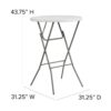 Carnegy Avenue CGA-FLF-17482-GR-HD 31.25 in. Granite White Plastic Tabletop Metal Frame Folding Table