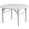 Carnegy Avenue CGA-FLF-20747-GR-HD 47.75 in. Granite White Plastic Tabletop Metal Frame Folding Table