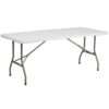 Carnegy Avenue CGA-RB-22755-GR-HD 72 in. Granite White Plastic Tabletop Metal Frame Folding Table