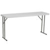 Carnegy Avenue CGA-RB-8941-GR-HD 60 in. Granite White Plastic Tabletop Metal Frame Folding Table