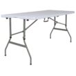 CGA-RB-231465-GR-HD 60 in. Granite White Plastic Tabletop Metal Frame Folding Table