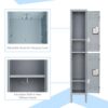 Mlezan DBDG2022101G Metal Locker 2 Tier 12 in. D x 12 in. W x 66 in. H in Gray Lockable 2 Doors Storage Locker for School Changing Room Gym