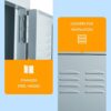 Mlezan DBDG2022103G 4-Tier Metal Locker 4 Doors Storage Shelves Locker 12 in. D x 12 in. W x 66 in. H in Gray for Employees Workers Students