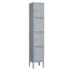 Mlezan DBDG2022103G 4-Tier Metal Locker 4 Doors Storage Shelves Locker 12 in. D x 12 in. W x 66 in. H in Gray for Employees Workers Students