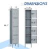 Mlezan DBDG2022103G 4-Tier Metal Locker 4 Doors Storage Shelves Locker 12 in. D x 12 in. W x 66 in. H in Gray for Employees Workers Students