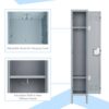 Mlezan DBDG202299G Metal Locker Cabinet Single Tier 12 in. D x 12 in. W x 66 in. H in Gray Steel for Gym School Changing Room
