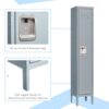 Mlezan DBDG202299G Metal Locker Cabinet Single Tier 12 in. D x 12 in. W x 66 in. H in Gray Steel for Gym School Changing Room
