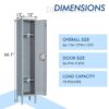 Mlezan DBDG202299G Metal Locker Cabinet Single Tier 12 in. D x 12 in. W x 66 in. H in Gray Steel for Gym School Changing Room