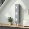 Mlezan DBWL202017G-1 3-Tier Shelf Metal Locker for Employees Students Gym Storage Cabinet Locker in Gray, 66 in. H x 12 in. D x 12 in. W