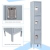 Mlezan DBWL202017G-1 3-Tier Shelf Metal Locker for Employees Students Gym Storage Cabinet Locker in Gray, 66 in. H x 12 in. D x 12 in. W