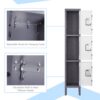 Mlezan DBWL202205GW Metal Locker 3 Doors for Employee, Gym Locker with Hooks, 3 Tier Shelves Storage Locker in 66" H x 12"D x 12"W