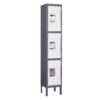 Mlezan DBWL202205GW Metal Locker 3 Doors for Employee, Gym Locker with Hooks, 3 Tier Shelves Storage Locker in 66