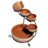 Koolatron CSFK-5 Koolscapes Solar-Powered 5-Tier Cascading Fountain, Terracotta Clay, Self-Contained Water Feature