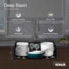 KOHLER RH8437-1-CM1 Kennon 33 in. 1- Hole Undermount Single Bowl Granite Composite Kitchen Sink in Matte Black
