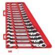 Milwaukee 48-22-9413 144-Position Flex-Head Ratcheting Combination Wrench Set SAE (15-Piece)