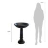 MPG PF6044AC 22 in. Dia Aged Charcoal Cast Stone Fiberglasst Bird Bath