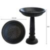 MPG PF6044AC 22 in. Dia Aged Charcoal Cast Stone Fiberglasst Bird Bath