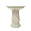 MPG PF6284AW 32.5 in. H. Aged White Cast Stone Fiberglass Royal Leaf Round Birdbath MPG PF6284AW 32.5 in. H. Aged White Cast Stone Fiberglass Royal Leaf Round Birdbath