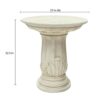 MPG PF6284AW 32.5 in. H. Aged White Cast Stone Fiberglass Royal Leaf Round Birdbath MPG PF6284AW 32.5 in. H. Aged White Cast Stone Fiberglass Royal Leaf Round Birdbath