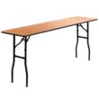 CGA-YT-8082-NA-HD 72 in. Natural Wood Tabletop Metal Frame Folding Table