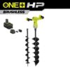 RYOBI P2930-4 ONE+ HP 18V Brushless Cordless Earth Auger with 4 in. and 6 in. Bit with 4.0 Ah Battery and Charger