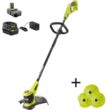 RYOBI P20100-AC ONE+ 18V 12 in. Cordless Battery String Trimmer with Extra 3-Pack of Spool, 2.0 Ah Battery and Charger