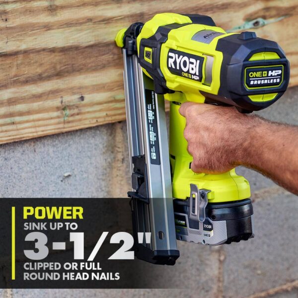 RYOBI ONE+ HP 18V Brushless Cordless AirStrike 30° Framing Nailer (Tool ...