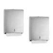 Alpine Industries 480-2PK Stainless Steel Brushed C-Fold/Multi-Fold Paper Towel Dispenser (2-Pack)
