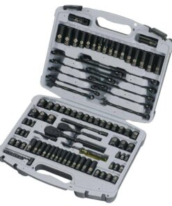 Stanley 92-839 1/4 in. & 3/8 in. Drive Black Chrome Laser Etched SAE & Metric Mechanics Tool Set (99-Piece)