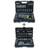 Stanley STMT7485874859 1/4 in. & 3/8 in. Drive Full Polish Chrome SAE & Metric Mechanic Tool Set (97-Piece) and Mechanic Tool Set (68pc)