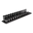 TEKTON 3/8 in. Drive 6-Point Impact Socket Set (30-Piece) (1/4-1 in.) with Rails