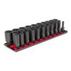 TEKTON SID92105 1/2 in. Drive Deep 6-Point Impact Socket Set (31-Piece) (8-38 mm) with Rails