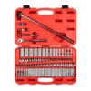 TEKTON SKT15312 3/8 in. Drive 12-Point Ratchet and Socket Set, (74-Piece) (1/4-1 in., 6-24 mm)