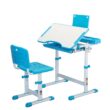 TOBBI TH17T0764 Kids Functional Height Adjustable Desk and Chair Set with Tilted Desktop,Book Stand and Drawer