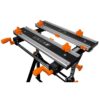 WEN WB2322T 24 in. H Tilting Steel Adjustable Portable Work Bench Sawhorse and Vise with 8 Sliding Clamps