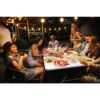 Plastic Development Group PDG-816 8 ft. White Plastic Fold-In-Half Folding Table