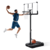 MARNUR Basketball Hoop 44 In. Portable Height Adjustable Basketball System with Wheels for Adults Youth Kids Indoor & Outdoor