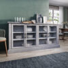 BELLEZE Modern Farmhouse Wood Sideboard Buffet - Liam (Stone Gray)