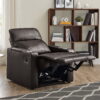 Mainstays Home Theater Recliner with USB Charging Ports, Brown Faux Leather Mainstays Home Theater Recliner with USB Charging Ports, Brown Faux Leather